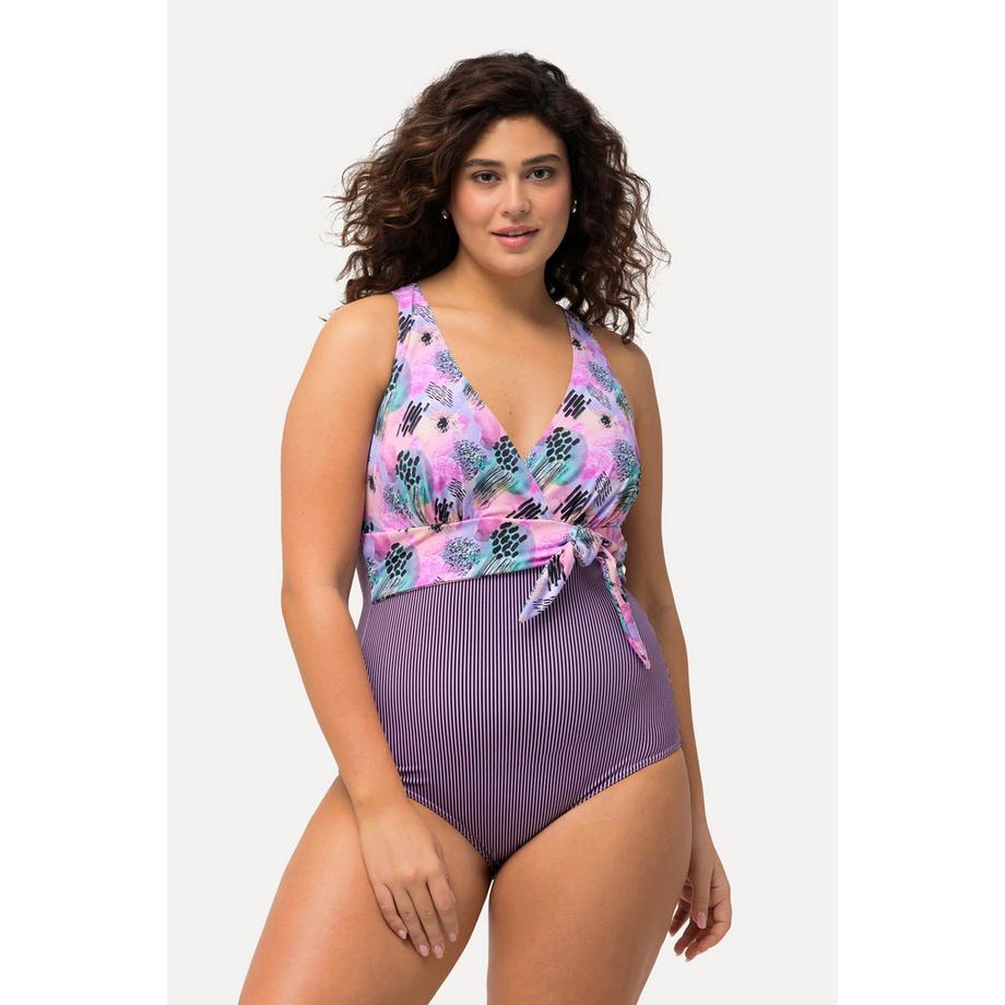 Ulla Popken Maillot de bain style cache-cœur aspect tour de cou bonnets souples  