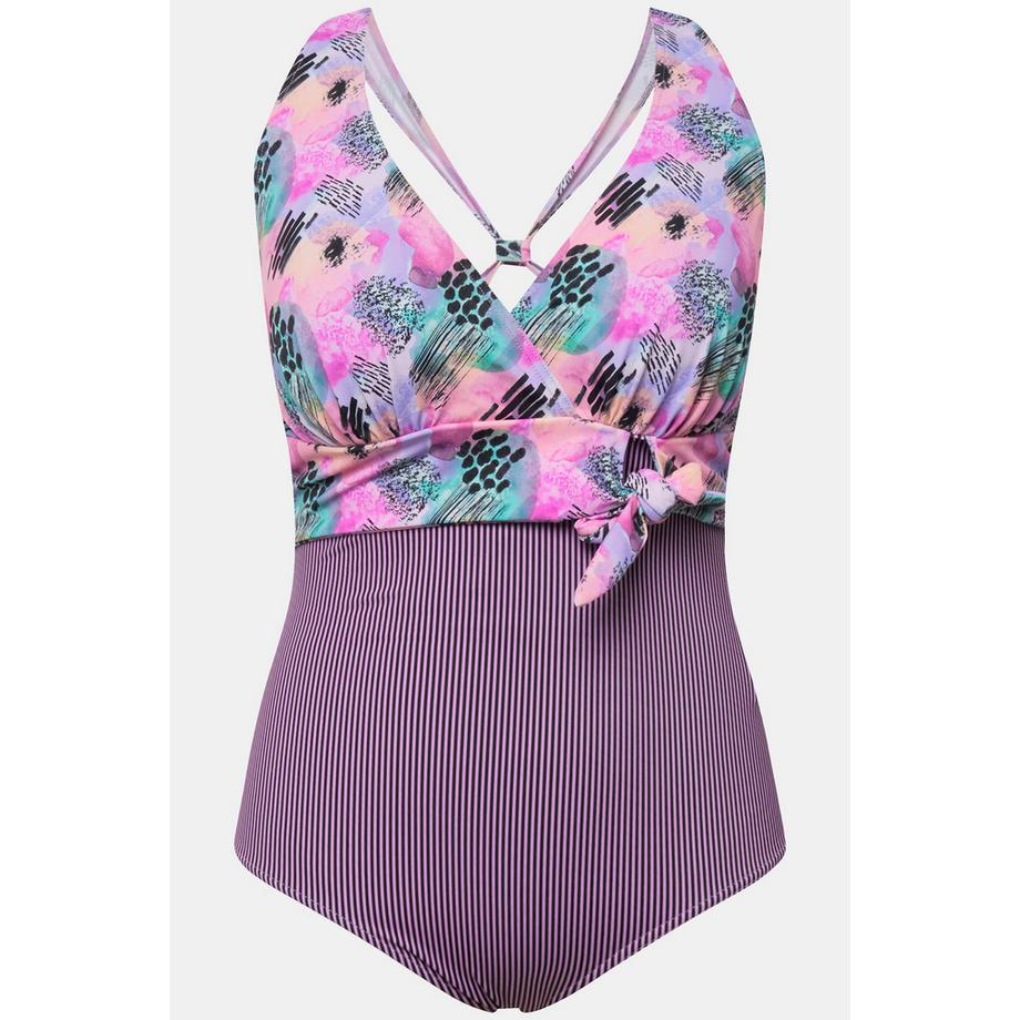 Ulla Popken Maillot de bain style cache-cœur aspect tour de cou bonnets souples  