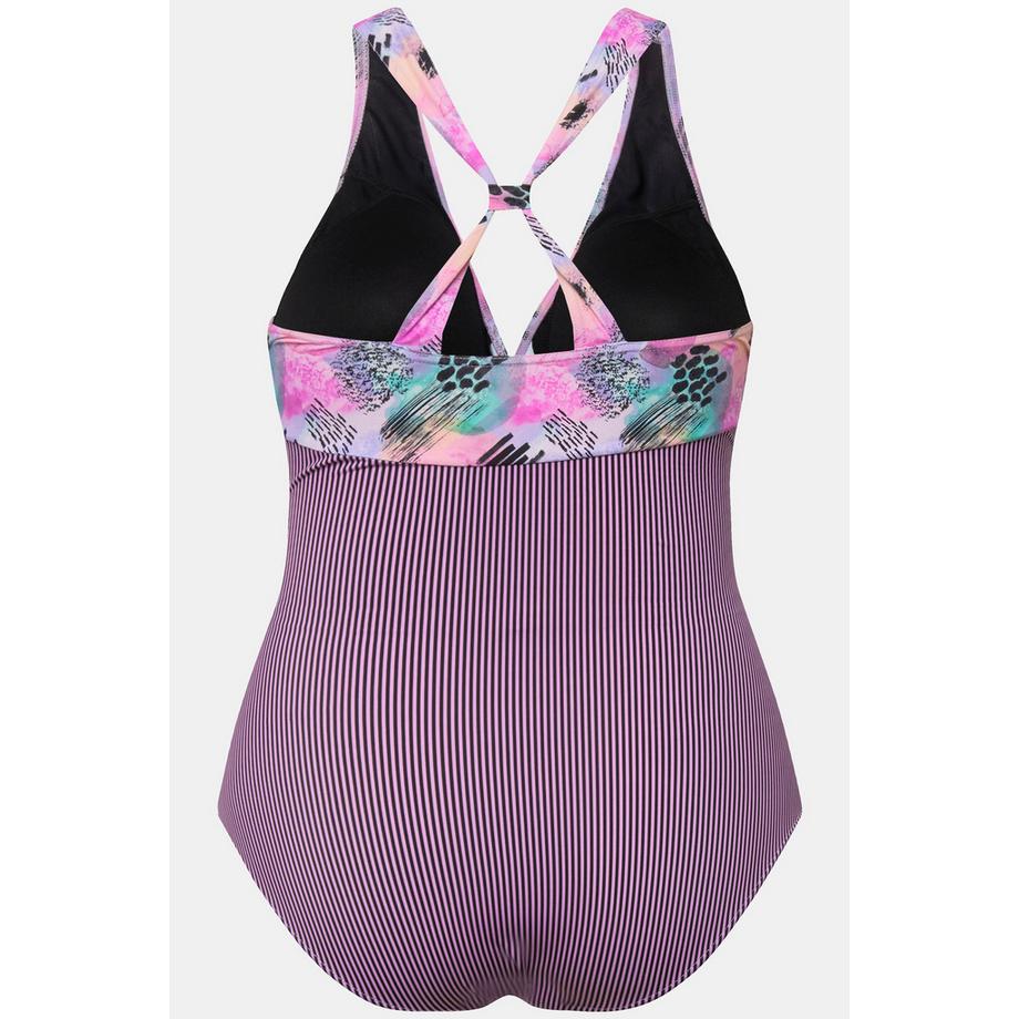 Ulla Popken Maillot de bain style cache-cœur aspect tour de cou bonnets souples  