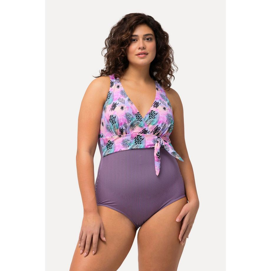 Ulla Popken Maillot de bain style cache-cœur aspect tour de cou bonnets souples  