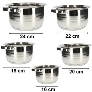 Cheffinger Set 5 pentole 16 / 18 / 20 / 22 / 24 cm  