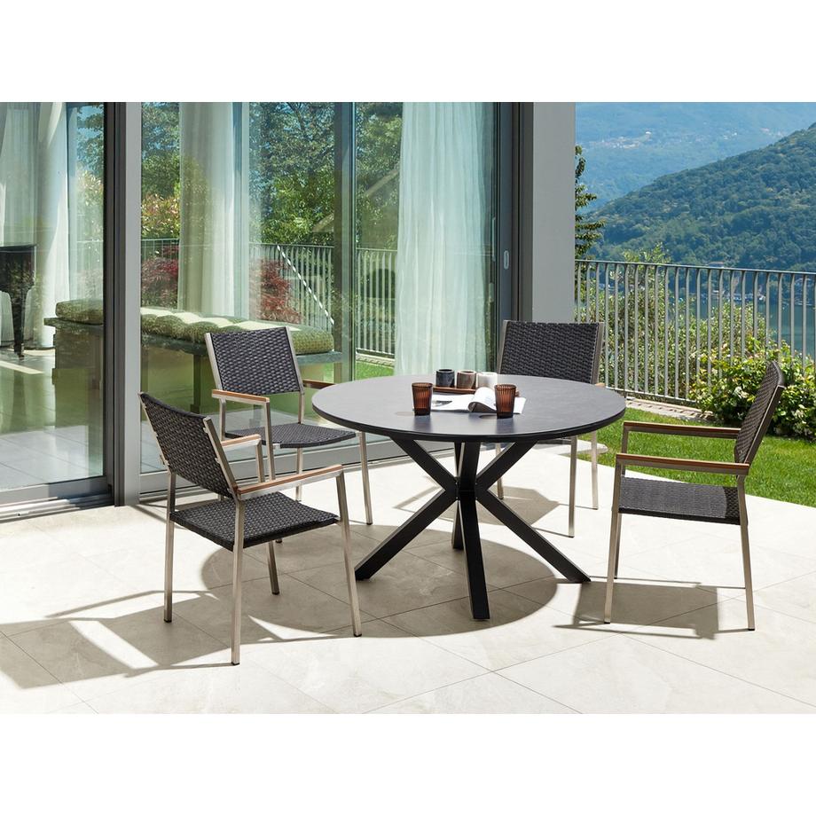 Beliani Ensemble de salle à manger de jardin pour 4 personnes en Aluminium  MALETTO/GROSSETO  