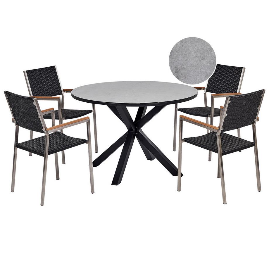 Ensemble de salle à manger de jardin pour 4 personnes en Aluminium  MALETTO/GROSSETO