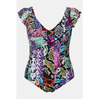 Ulla Popken Mustermix Softcup Badeanzug Flügelärmel  