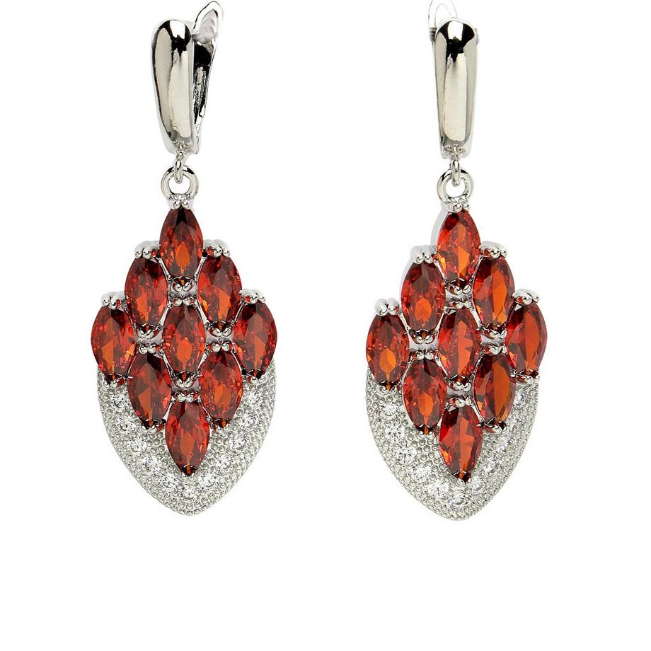 Diva Kollektion Pfauenfeder-Tropfenohrringe