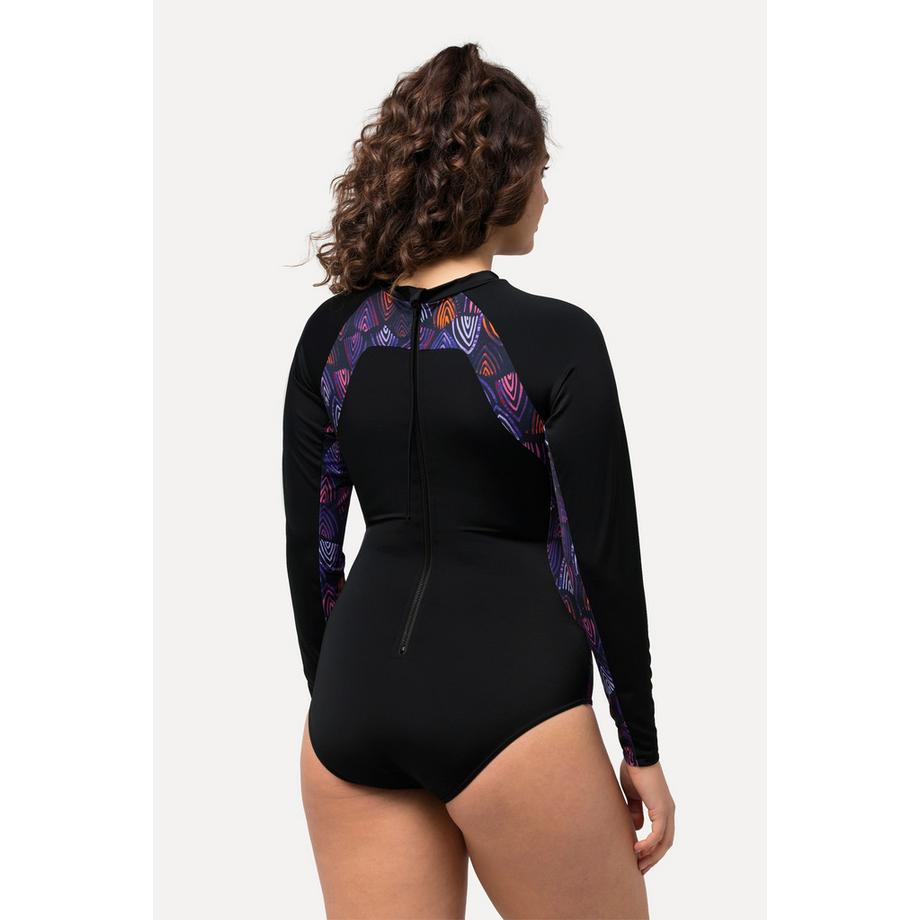 Ulla Popken Maillot de bain UPF 50+ Manches Longues Col Montant  