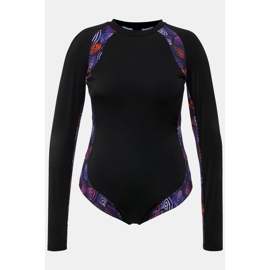 Ulla Popken Maillot de bain UPF 50+ Manches Longues Col Montant  
