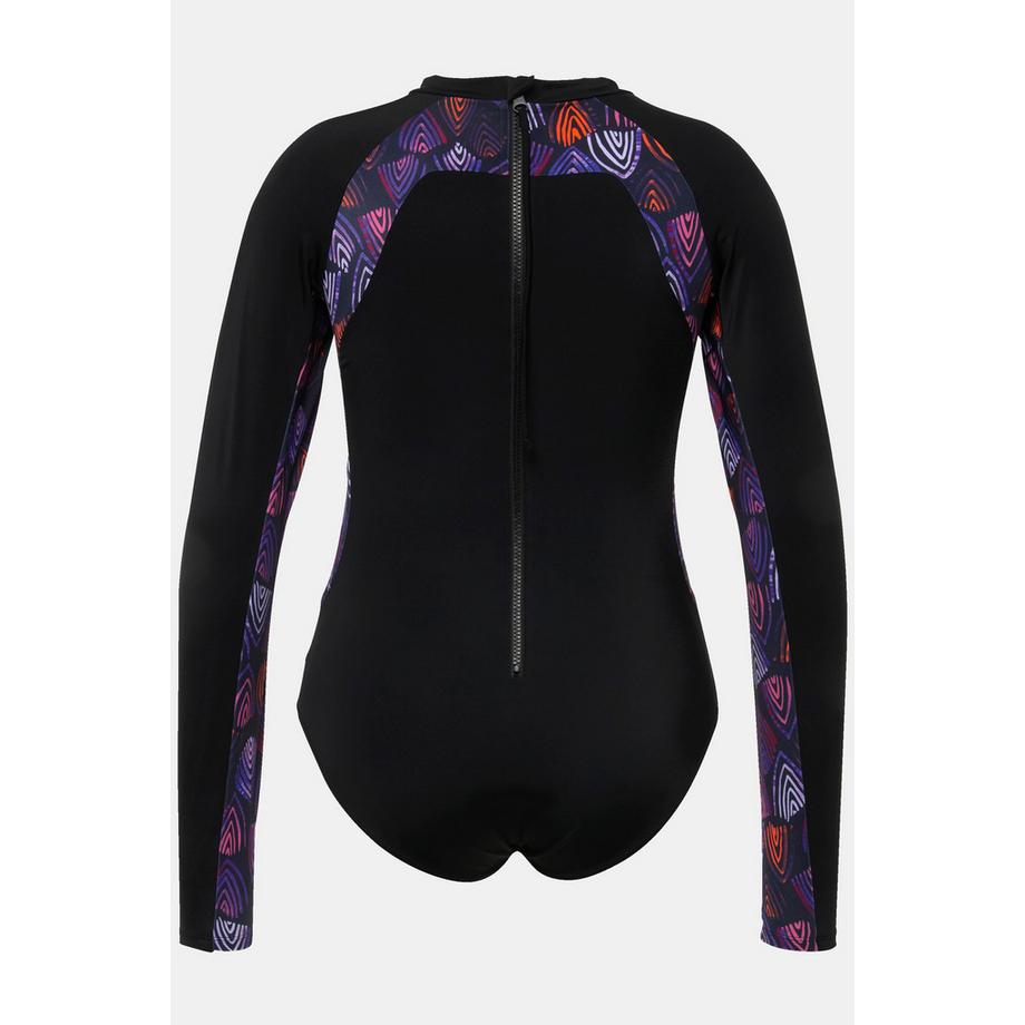 Ulla Popken Maillot de bain UPF 50+ Manches Longues Col Montant  