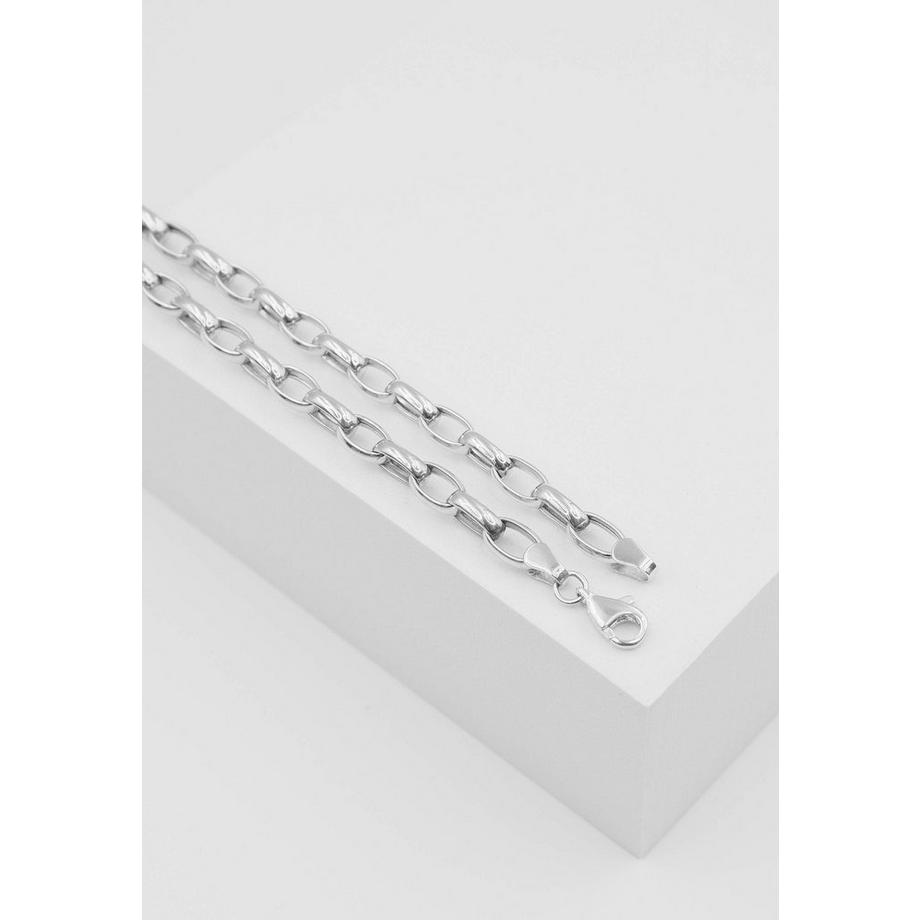 MUAU Schmuck  Collier forçat or blanc 750, 6x8.5mm, 45cm 