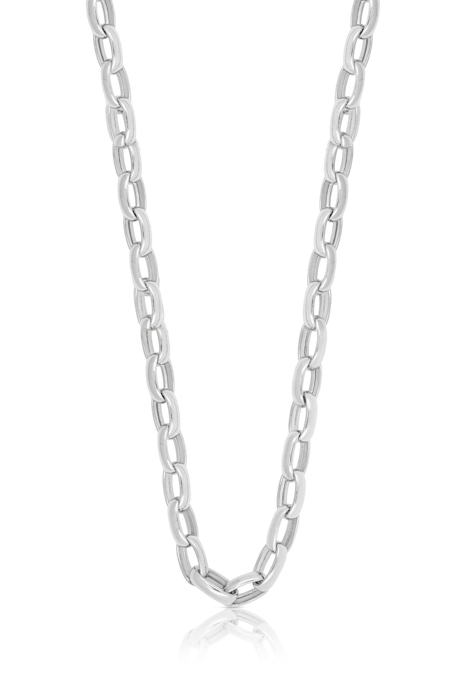 MUAU Schmuck  Collier forçat or blanc 750, 6x8.5mm, 45cm 