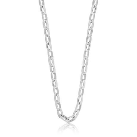 MUAU Schmuck  Collier forçat or blanc 750, 6x8.5mm, 45cm 