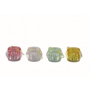 Mini kerzenständer mit goldgriff - Set von 4 farben sortiert