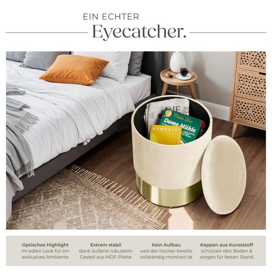 Tectake Sgabello contenitore  Sarina Rotondo  