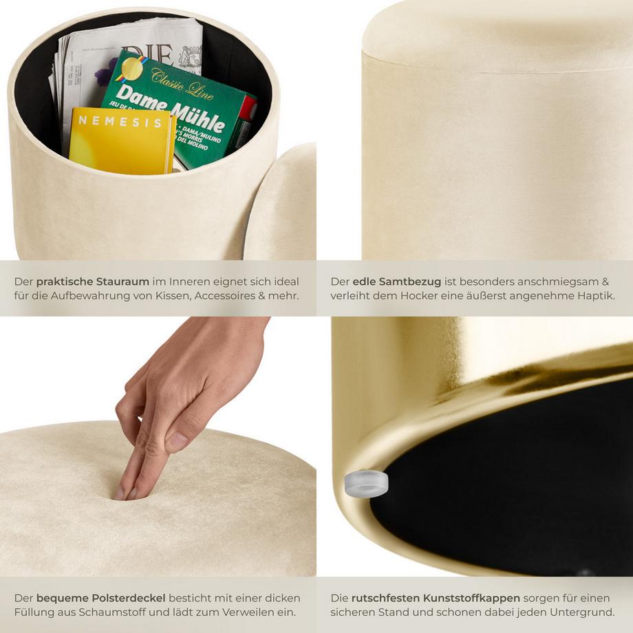 Tectake Sgabello contenitore  Sarina Rotondo  