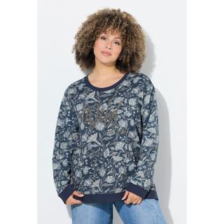 Ulla Popken Sweat-shirt Message Perles Col Rond Manches Longues  