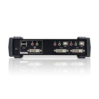 ATEN  Switch KVM 2 ports pour USB DVI, audio et hub USB 2 intégré 