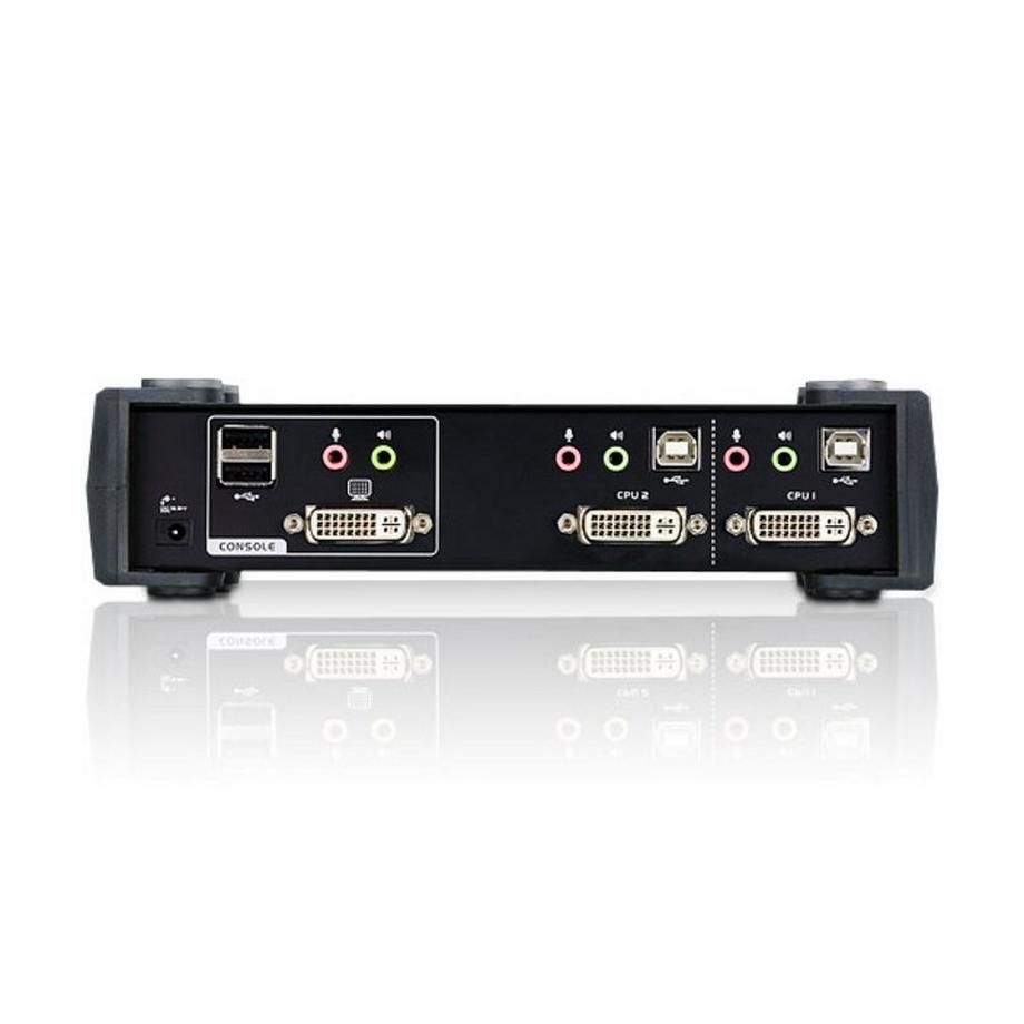 ATEN  2-Port KVM Switch für USB DVI, Audio und integriertem USB 2 Hub 