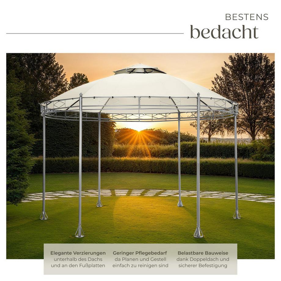 Tectake Gazebo da giardino Siana Ø 3,5 m  
