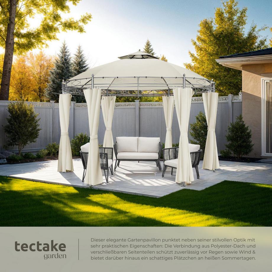 Tectake Gazebo da giardino Siana Ø 3,5 m  