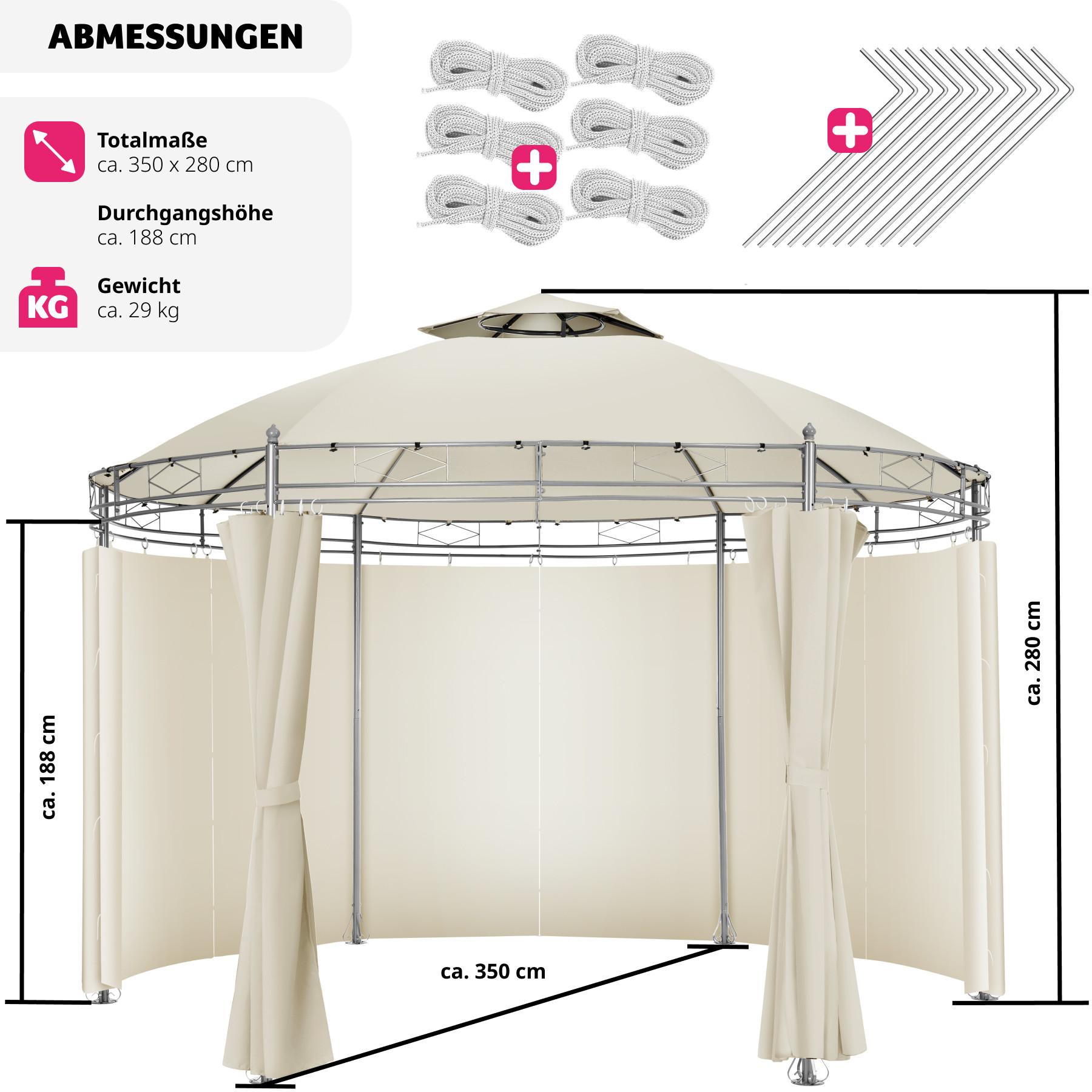 Tectake Gazebo da giardino deluxe 3,5m Siana  
