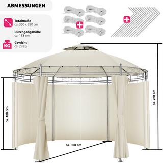 Tectake Gazebo da giardino deluxe 3,5m Siana  