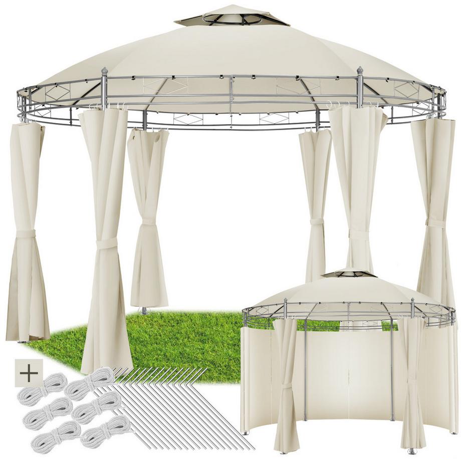 Gartenpavillon Siana Ø 3,5 m wasserabweisend