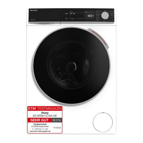 SHARP Sharp ES-NFB814CWA-DE lavatrice Caricamento frontale 8 kg 1400 Giri/min Bianco  