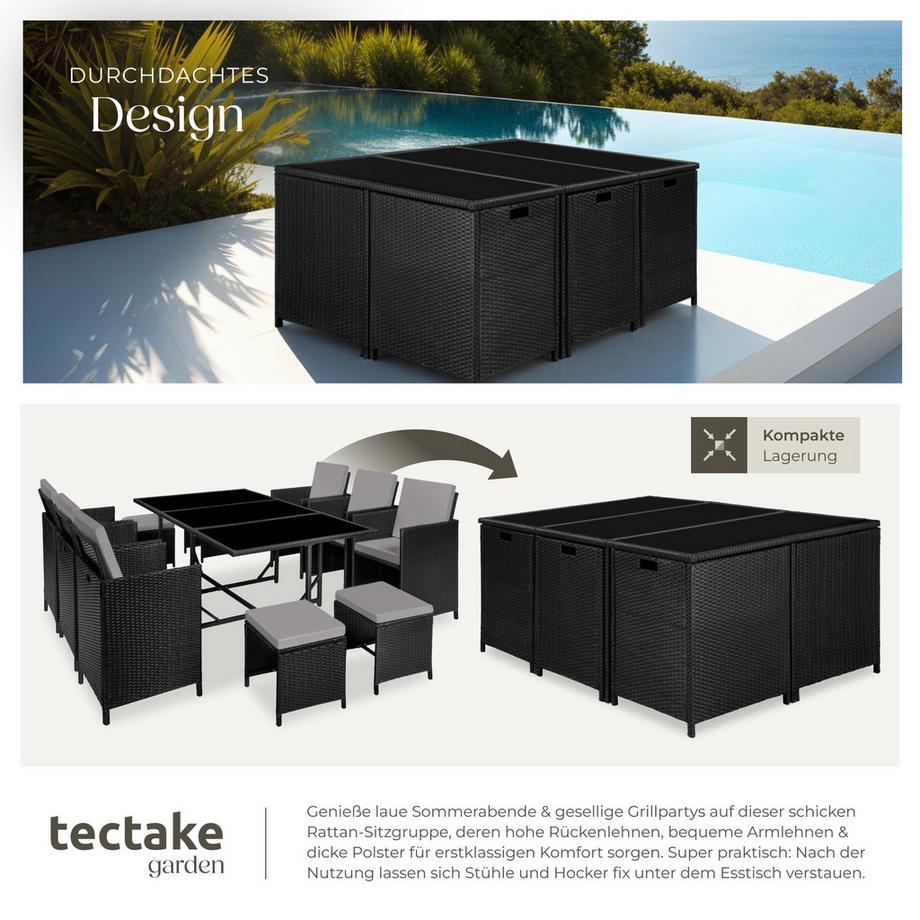 Tectake Salottino in rattan  Malaga da 6 a 10 persone  