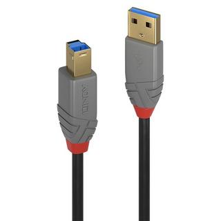 LINDY  36743 USB Kabel 3 m USB 3.2 Gen 1 (3.1 Gen 1) USB A USB B Schwarz, Grau 