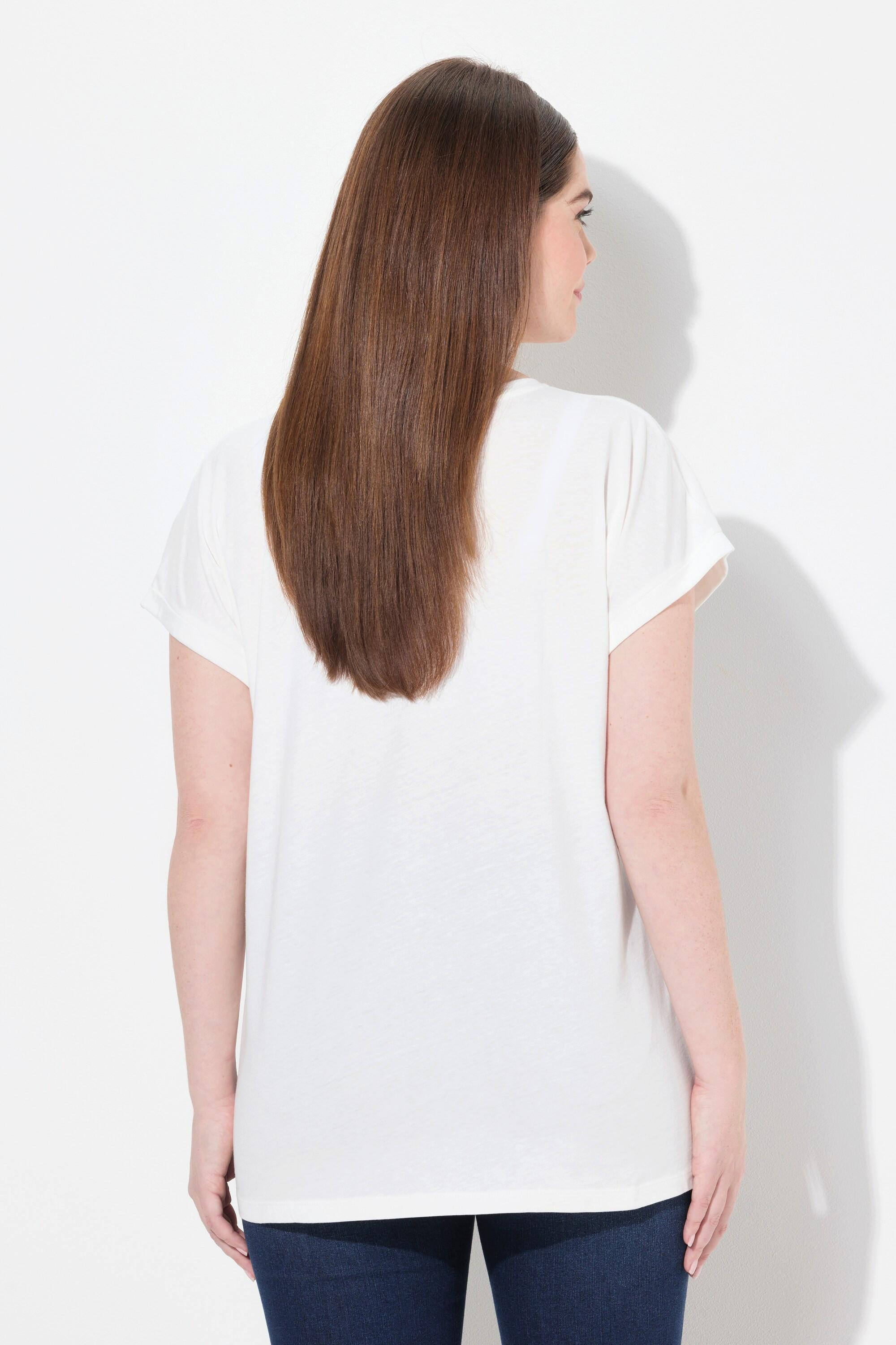 Ulla Popken T-Shirt Oversize Col Rond Manches Courtes Imprimé Faon  