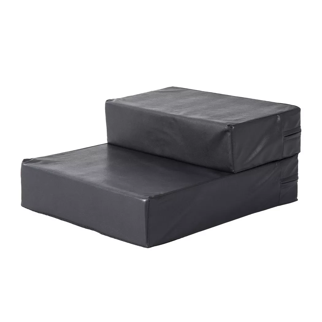 Northio - Haustiertreppe Klappbare Tierunterlage Mit 2 Stufen, Hundetreppe Für Katzen Und Hunde, Schwarz, L45Xb39Xh20Cm, 45cm