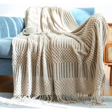 Boho-Decke weiche Strickdecke Wendedecke