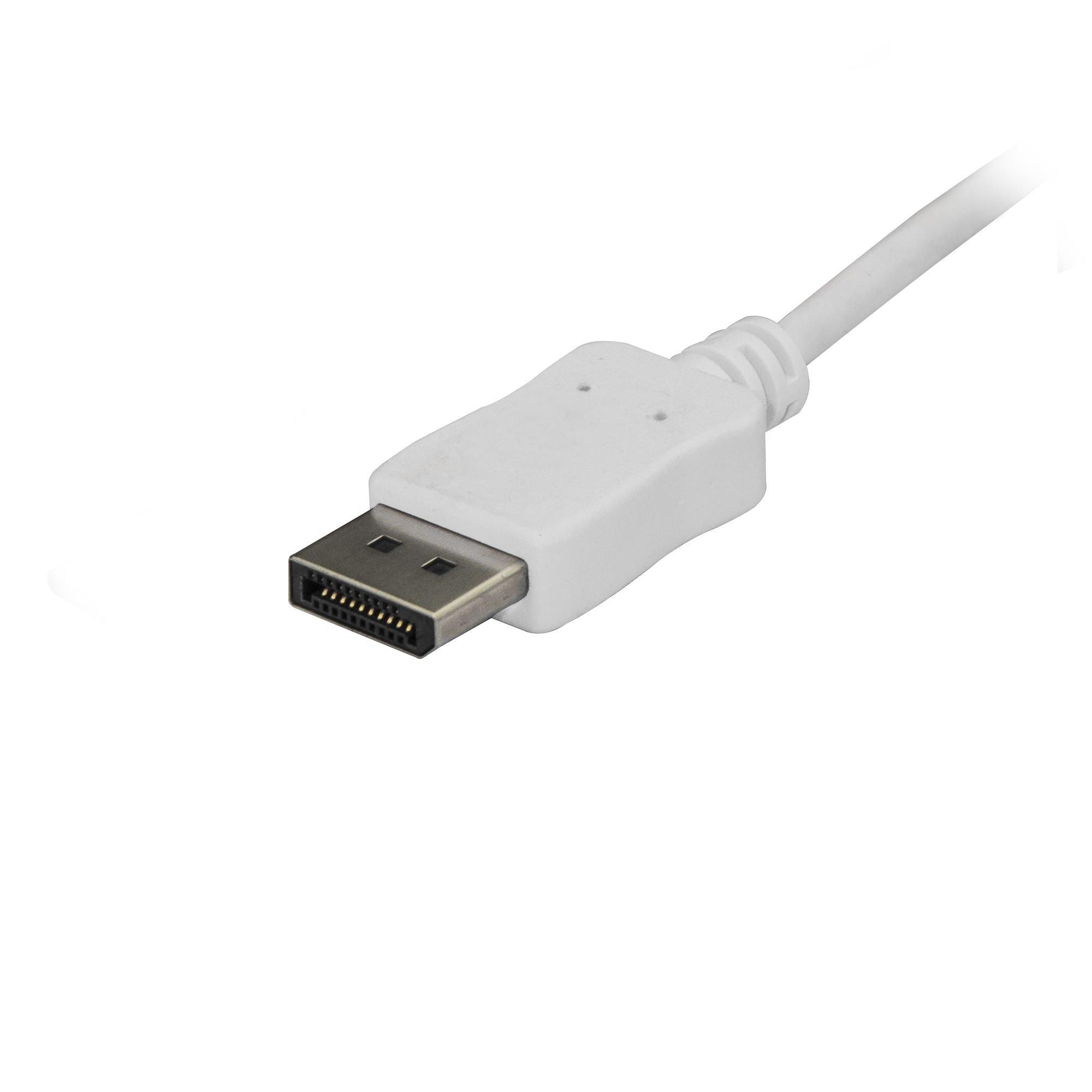 STARTECH.COM  StarTech.com Câble adaptateur USB C vers DisplayPort de 1,8 m - 4K 60 Hz - Blanc 