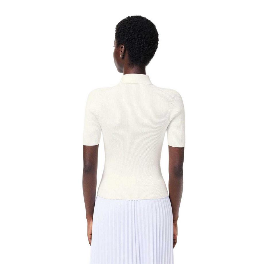 LACOSTE  Maglietta Polo Lavorato A Maglia A Costine 