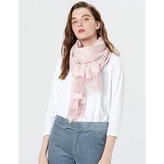 Only-bags.store Warmer Winter Herbst Unifarbener Baumwollschal mit Quasten  