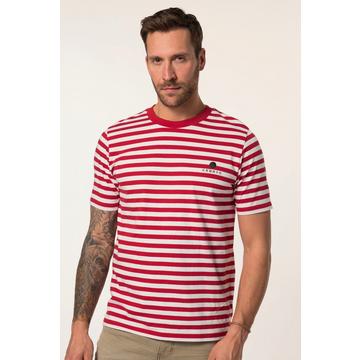 T-Shirt, Halbarm, Ringel, Brustprint