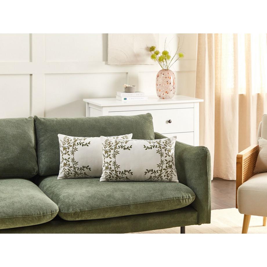 Beliani Dekokissen 2er Set aus Baumwolle Boho ZALEYA  