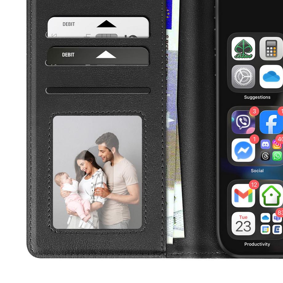 Avizar  Étui Portefeuille Cuir iPhone 17 Pro Max 