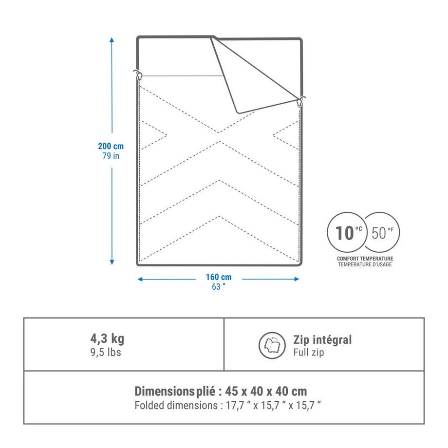 QUECHUA  Schlafsack - ULTIMCOMFORT 