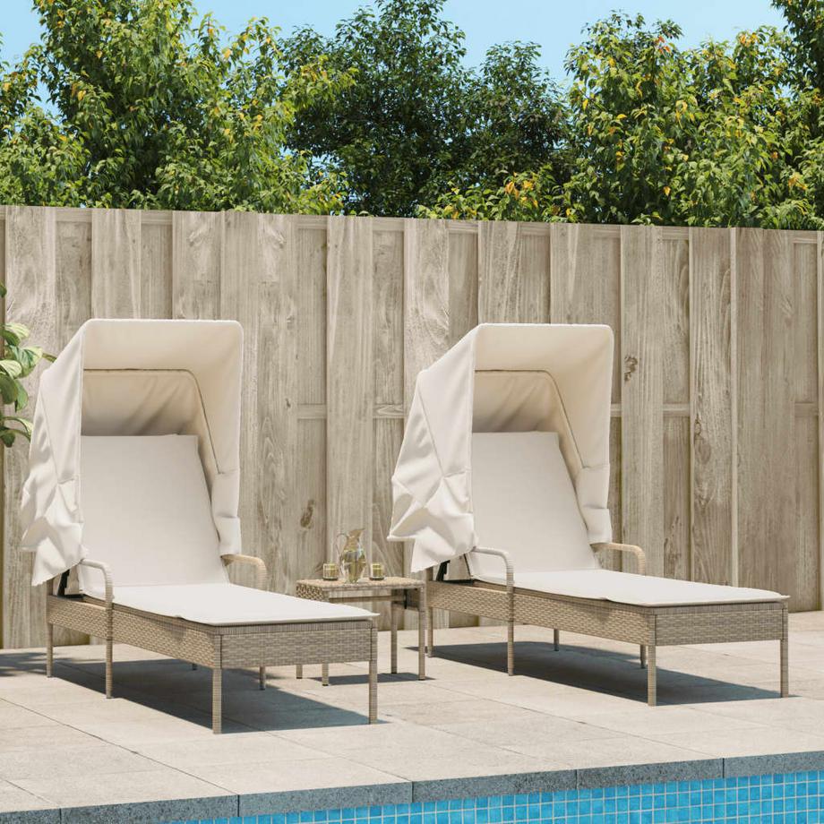VidaXL Chaise longue rotin synthétique  