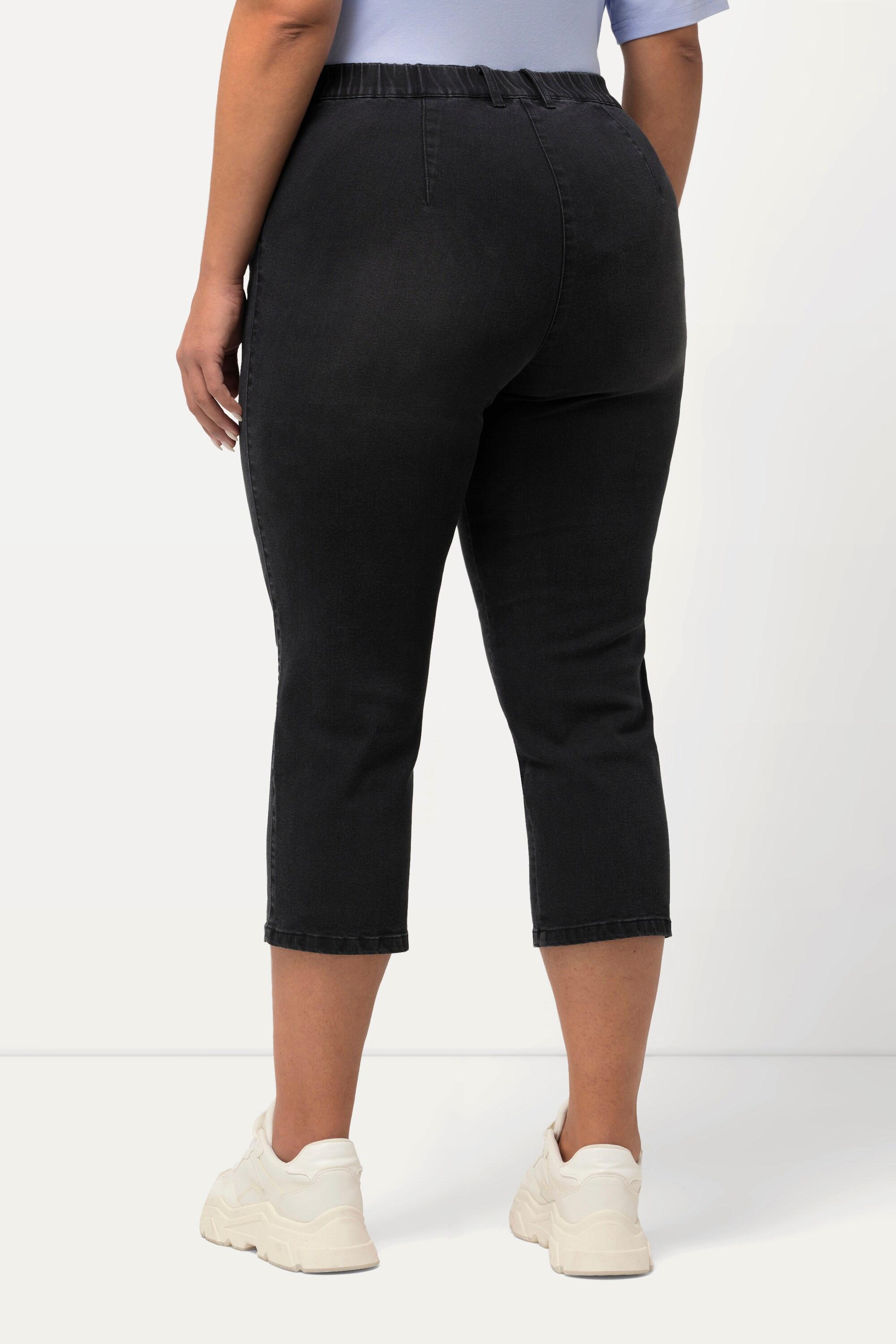 Ulla Popken Jeans Mony 7/8 Vita Elastica Tasche con Cerniera  