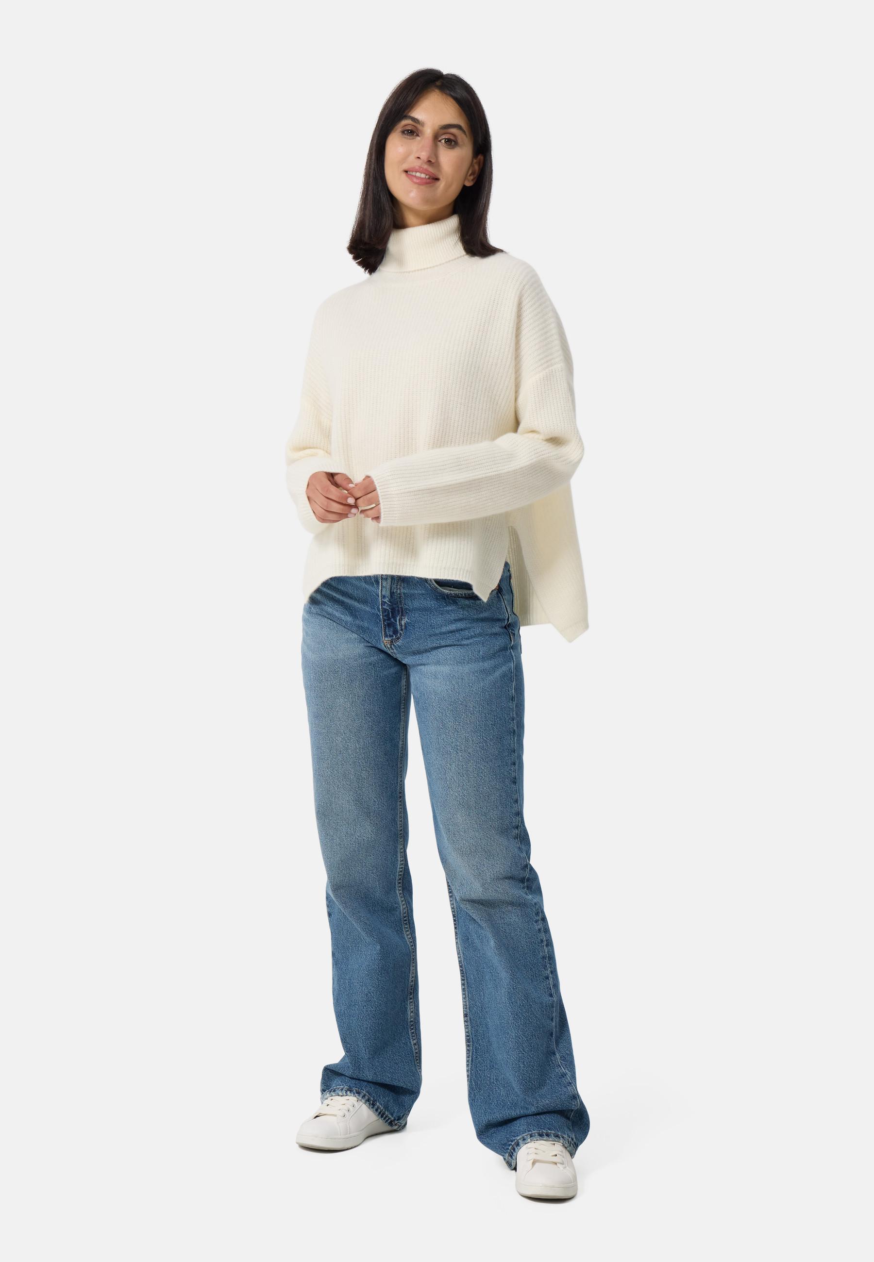 CASH-MERE.CH  Wolle Kaschmir Oversize Style Rollkragen Pullover 