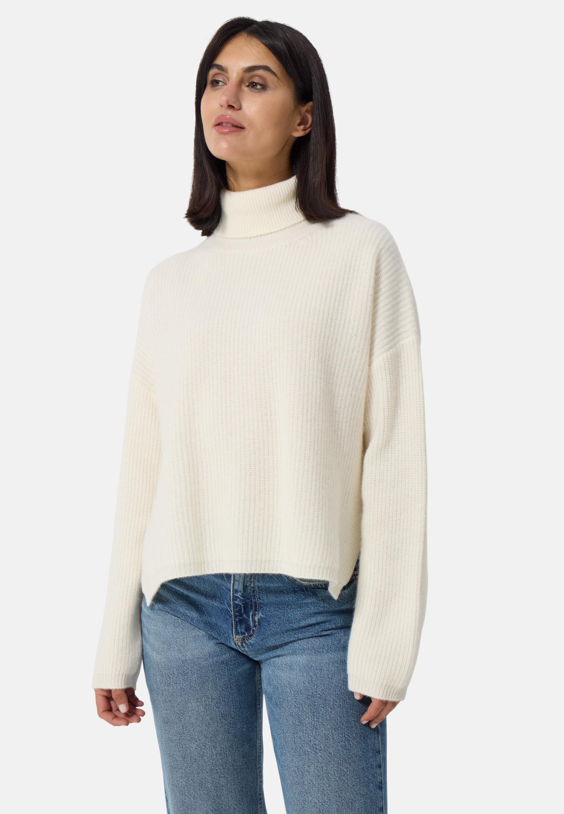 CASH-MERE.CH  Wolle Kaschmir Oversize Style Rollkragen Pullover 