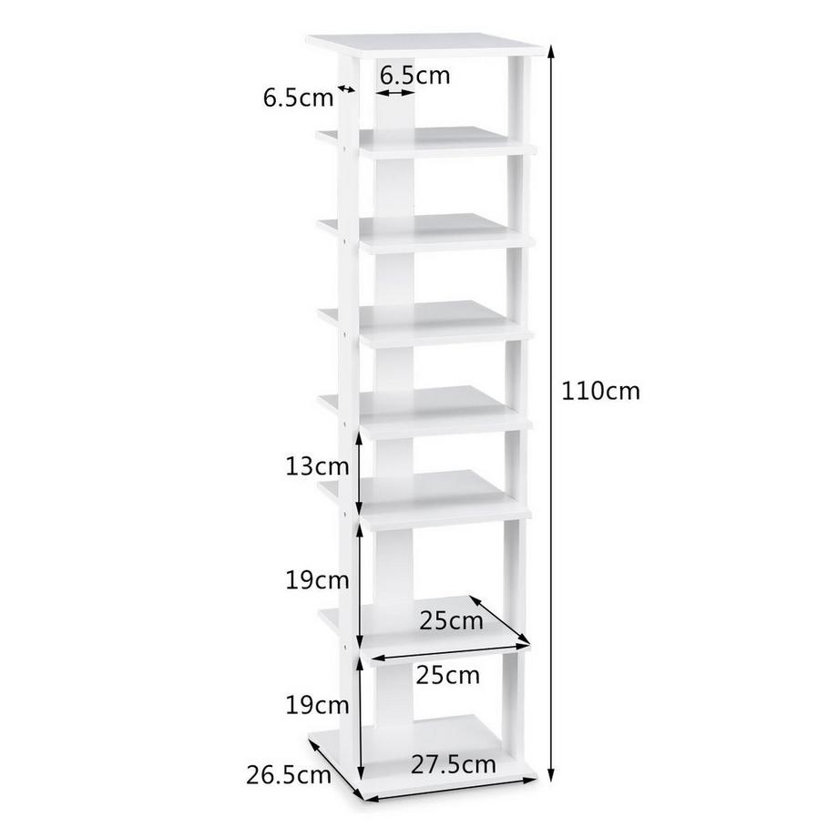Northix Scarpiera, organizer verticale a 8 ripiani  