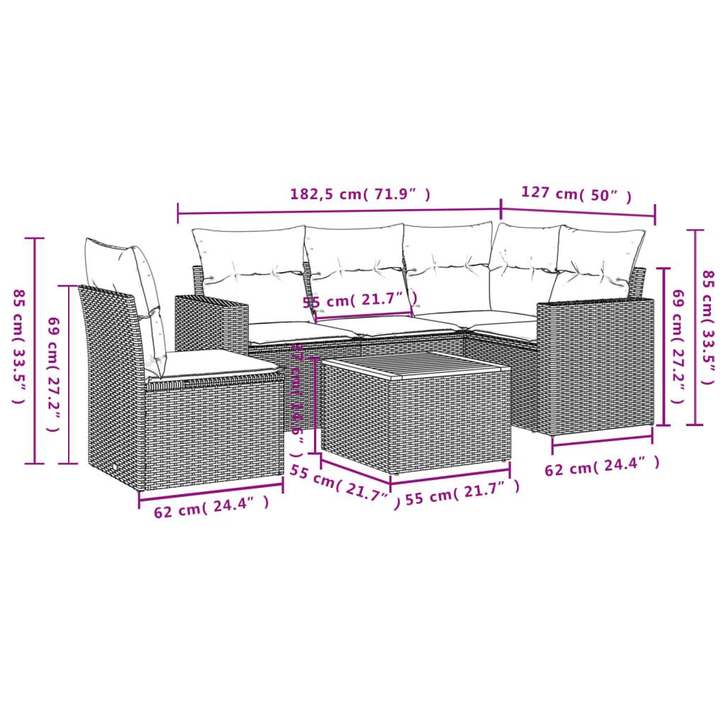 VidaXL set divano da giardino Polirattan  