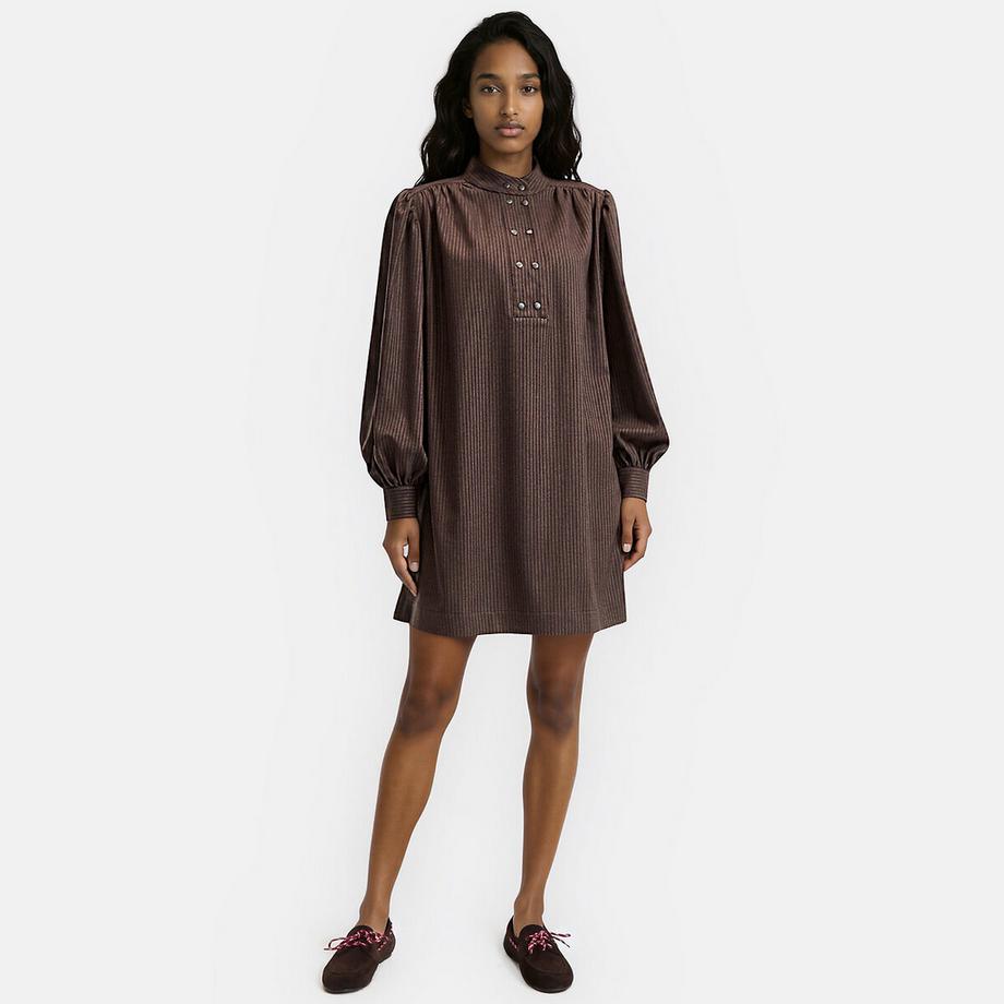 La Redoute Collections Robe courte rayée à manches longues bouffantes  