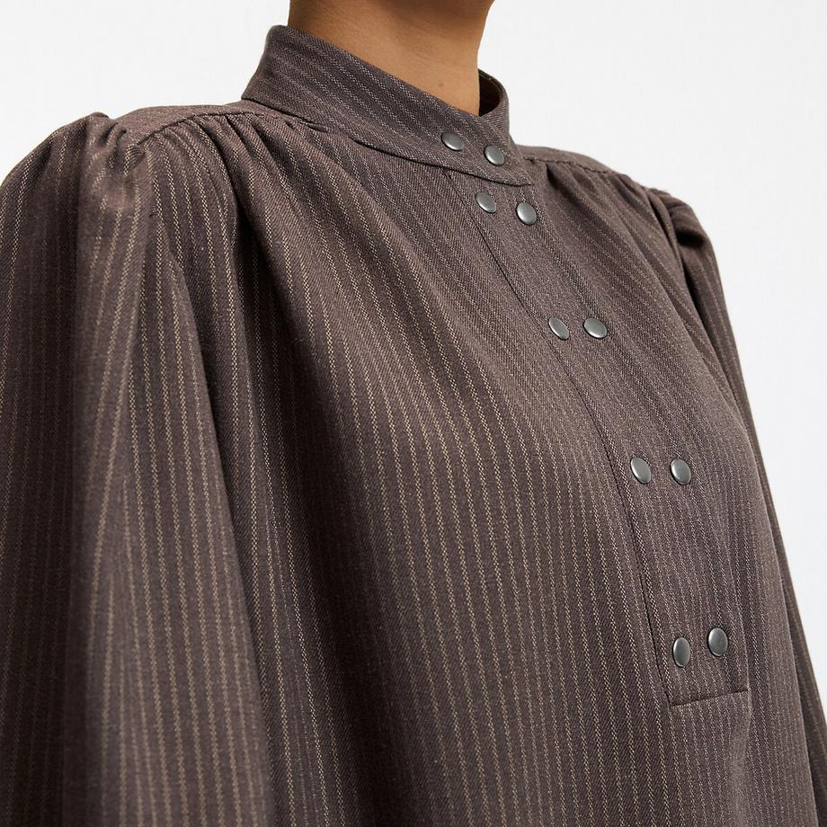 La Redoute Collections Robe courte rayée à manches longues bouffantes  