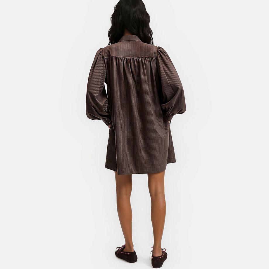 La Redoute Collections Robe courte rayée à manches longues bouffantes  