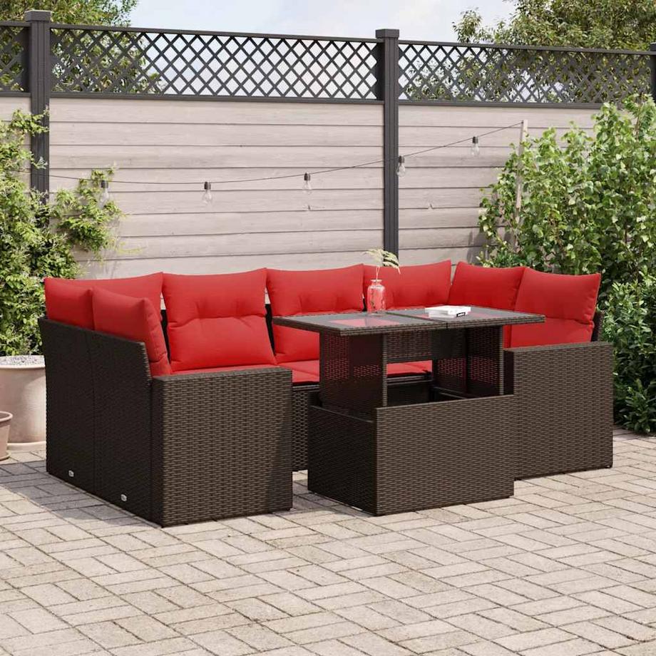 VidaXL Ensemble de canapés de jardin rotin synthétique  