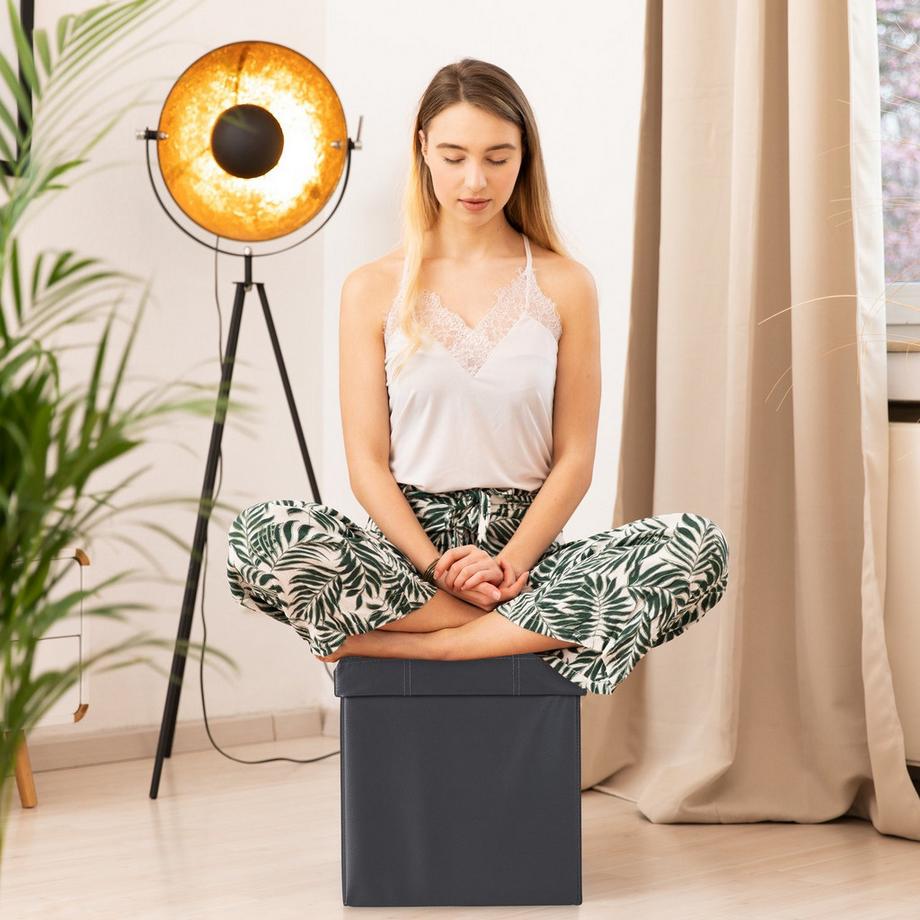 B2X Hocker aus Kunstleder mit Stauraum  